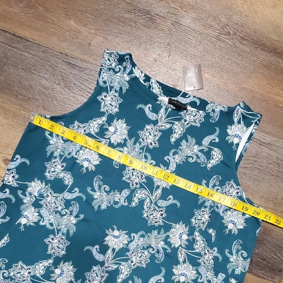 J. Jill Teal and White Floral Maxi Dress - Picture 6 of 10